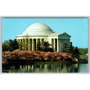 Thomas Jefferson Memorial Cherry Blossom Washington DC Vintage Postcard